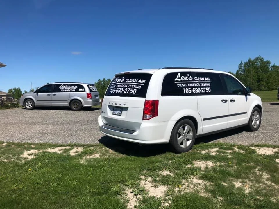 Len's Clean Air service truck on a Northern Ontario highway